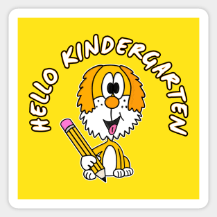 Hello Kindergarten Dog First Day Of School 2022 Sticker